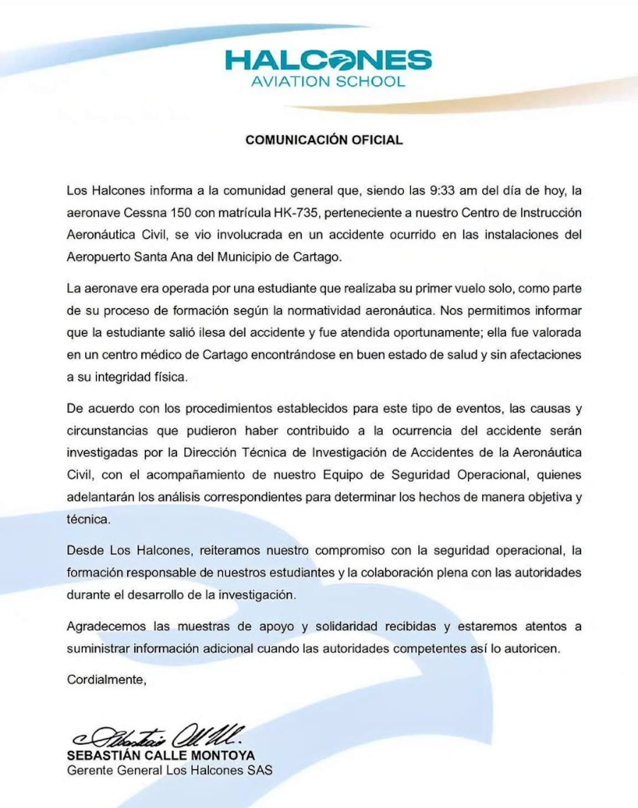 Avioneta se estrella en Cartago