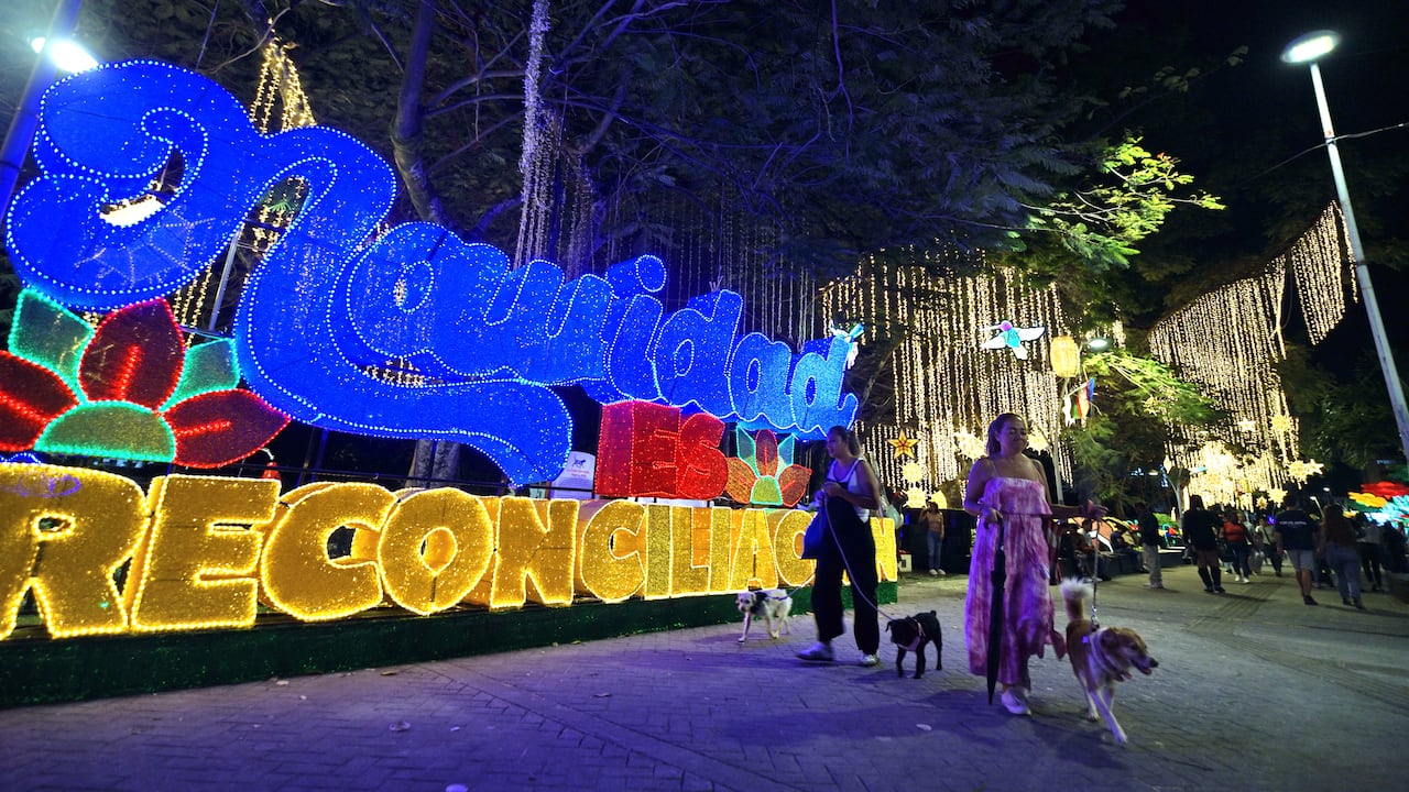 Ensayo del alumbrado de Cali, que este año trae una muestra de cultura e identidad de la ciudad, centrados en la biodiversidad y tradición vallecaucana, por el Bulevar del Río. Foto Jorge Orozco