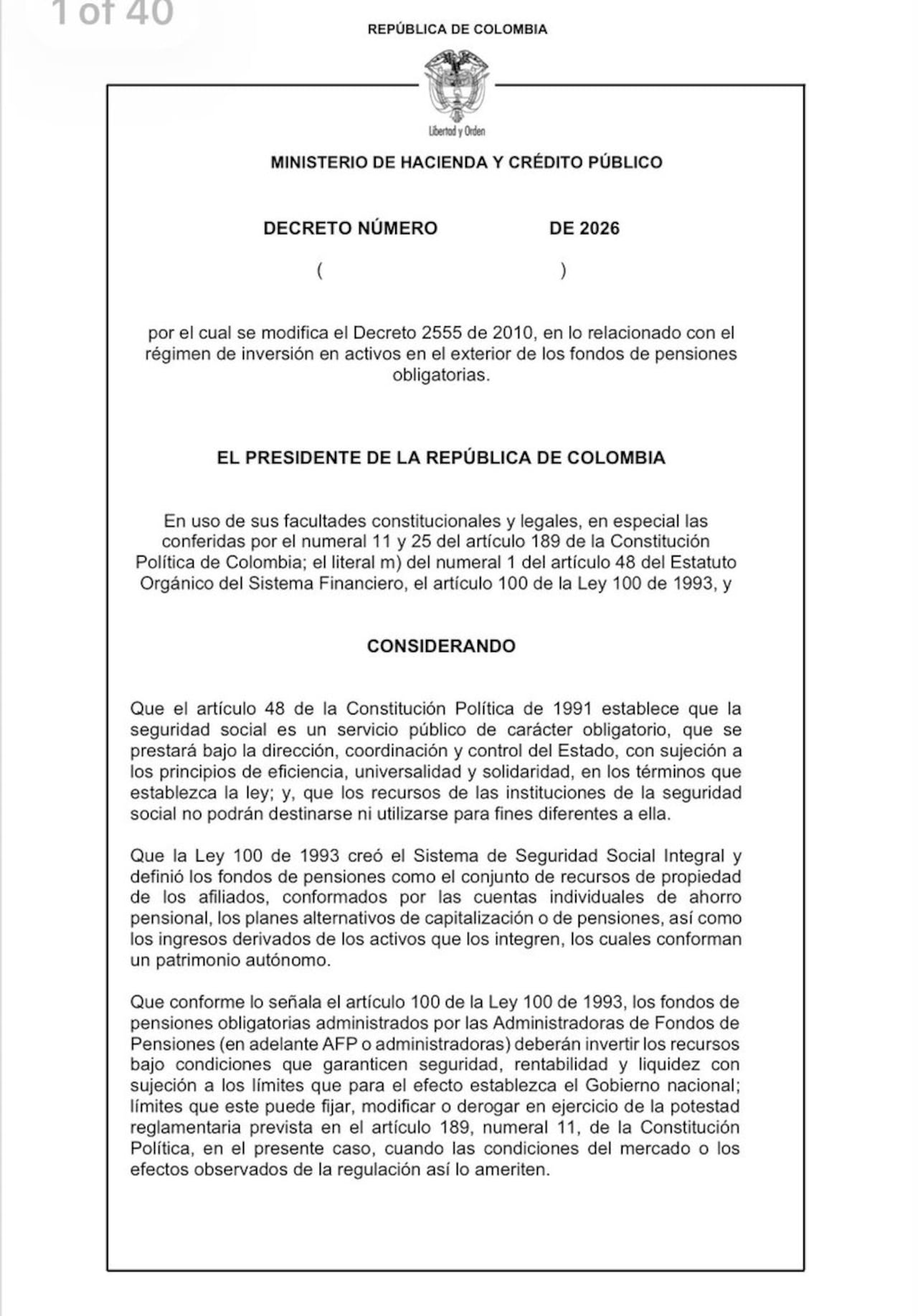 El Gobierno publicó un borrador de decreto para reversar la medida adoptada durante el gobierno Petro que restringió estas inversiones.