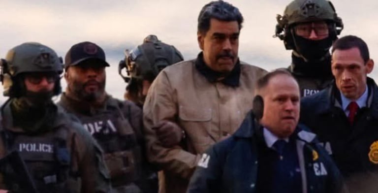 Nicolás Maduro fue trasladado en helicóptero.