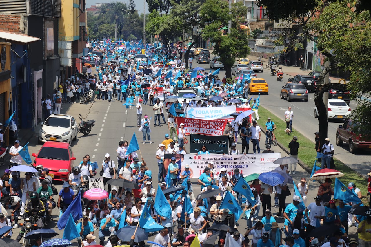 Marcha provida contra el aborto liderada por diversas organizaciones católicas para protestar contra las leyes que permiten la interrupción del embarazo.