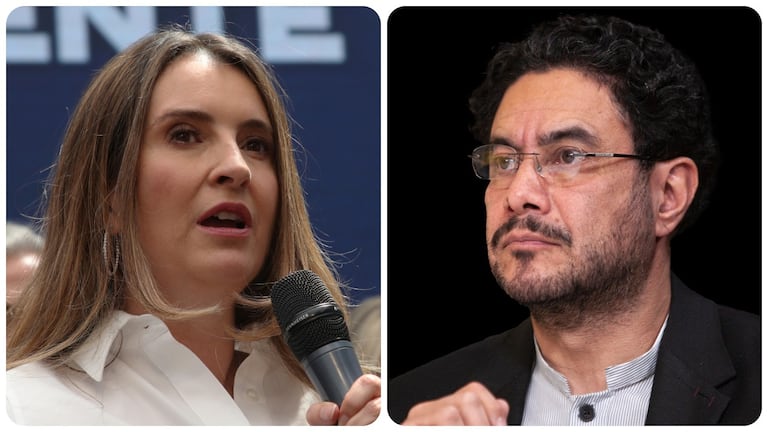 Los candidatos presidenciales Paloma Valencia e Iván Cepeda.