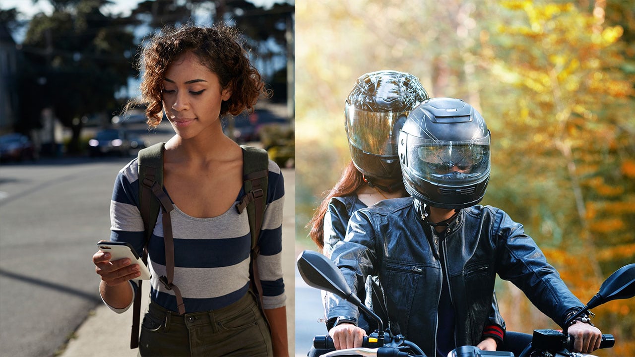 Ladrones motorizados rapan los telefonos de sus víctimas en la calle.