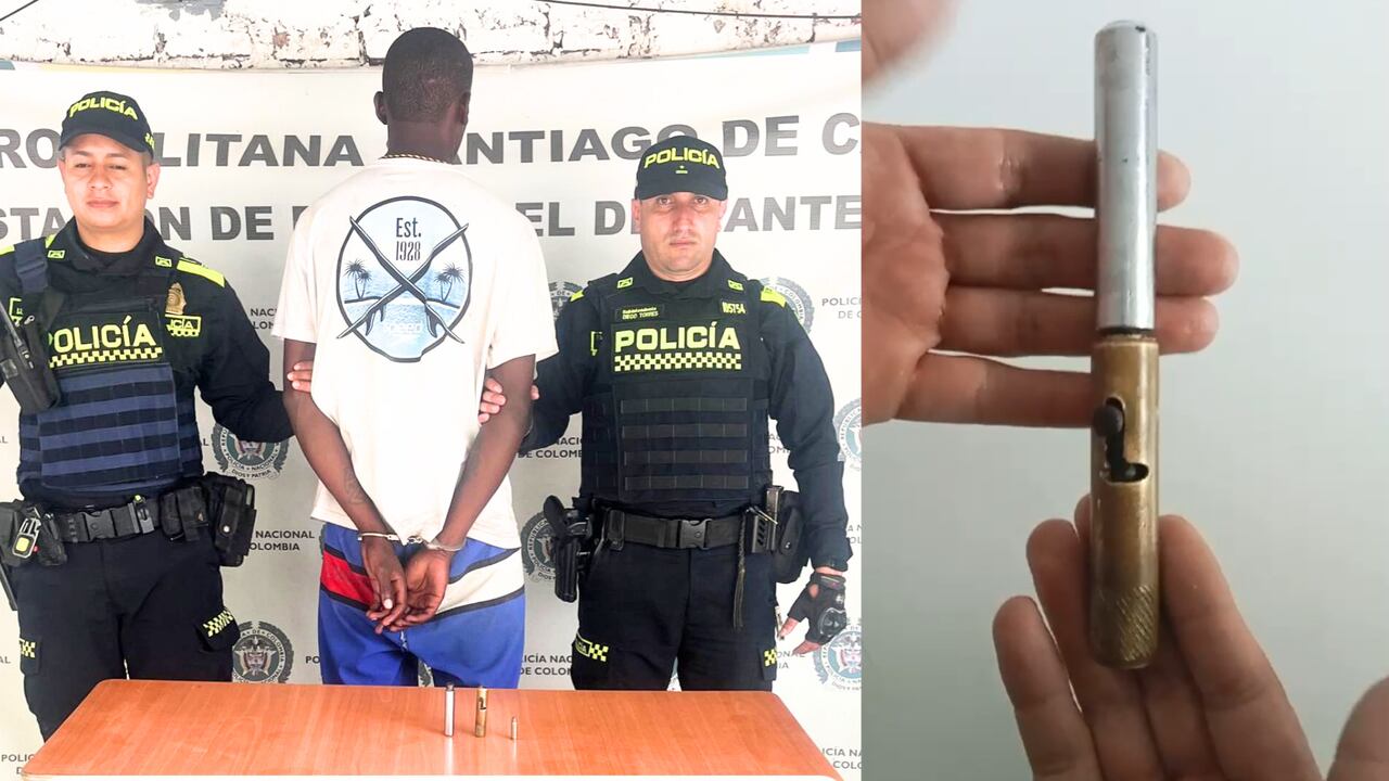 Capturado con arma de fuego inusual de fabricación artesanal en el oriente de Cali