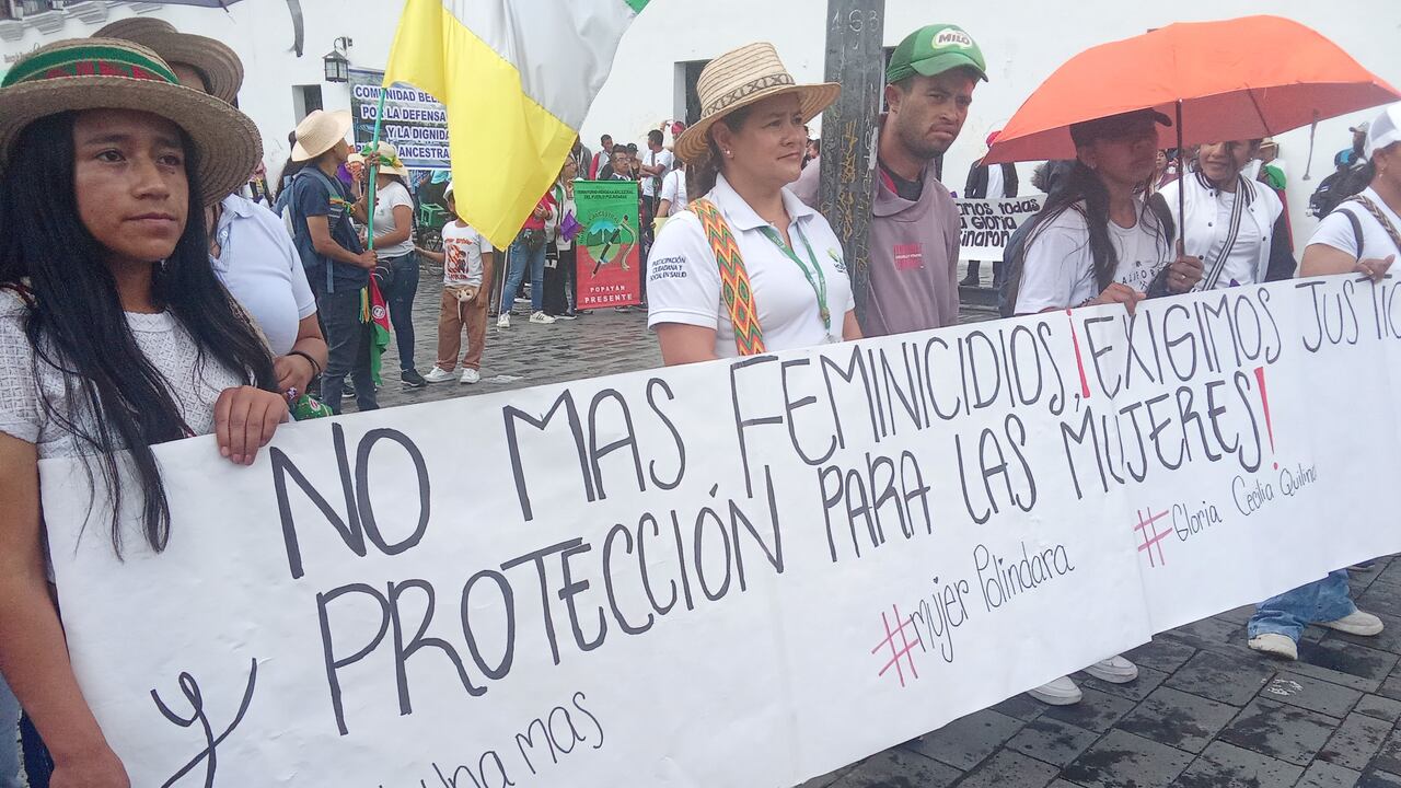 Movilización indígena polindara tras feminicidio de Gloria Quilindo
