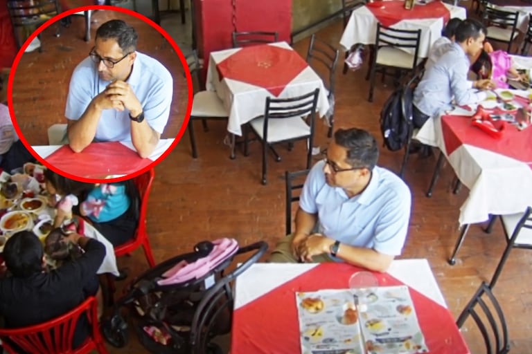 En video quedó registrado el robo en un restaurante de Bogotá.