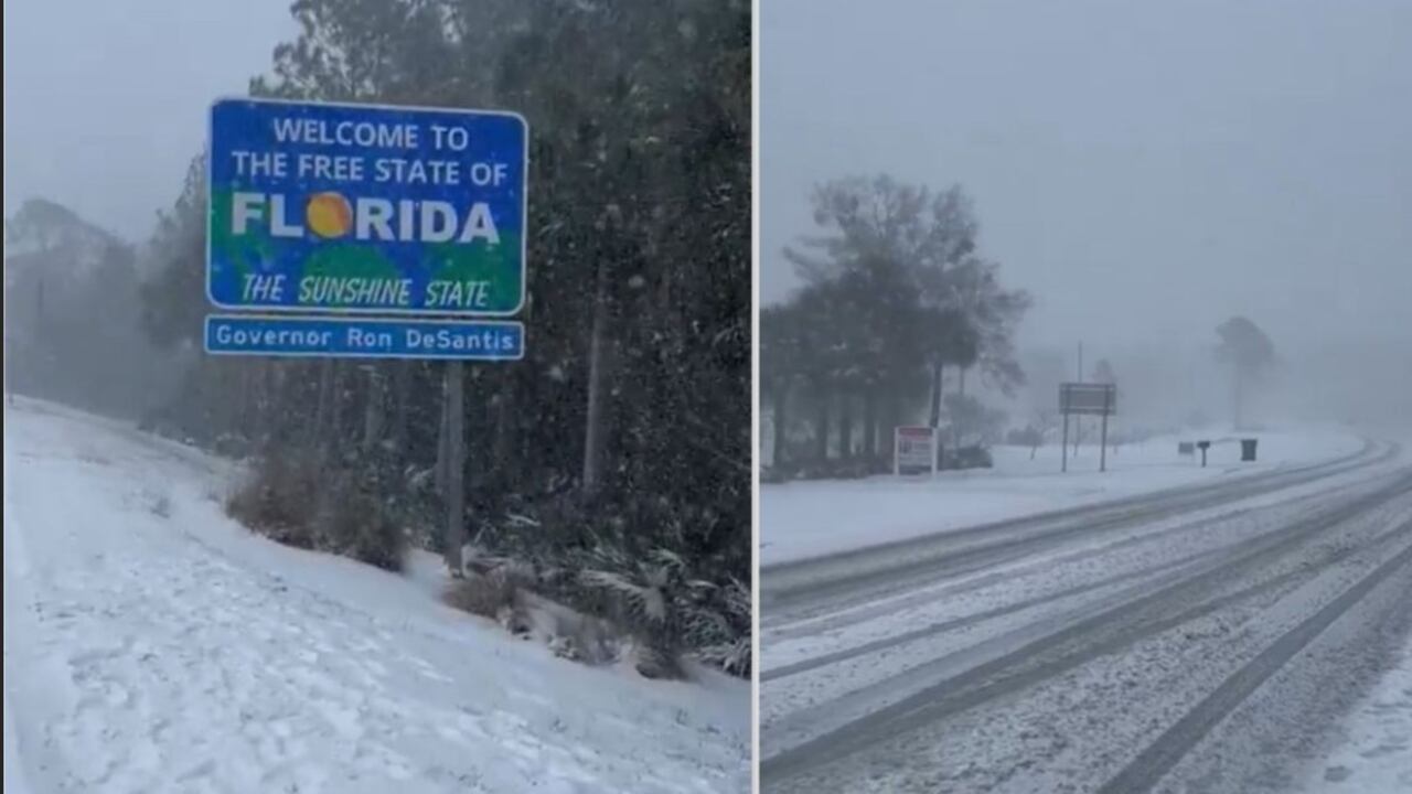 Florida amaneció cubierta de nieve por la tormenta invernal que azota la región