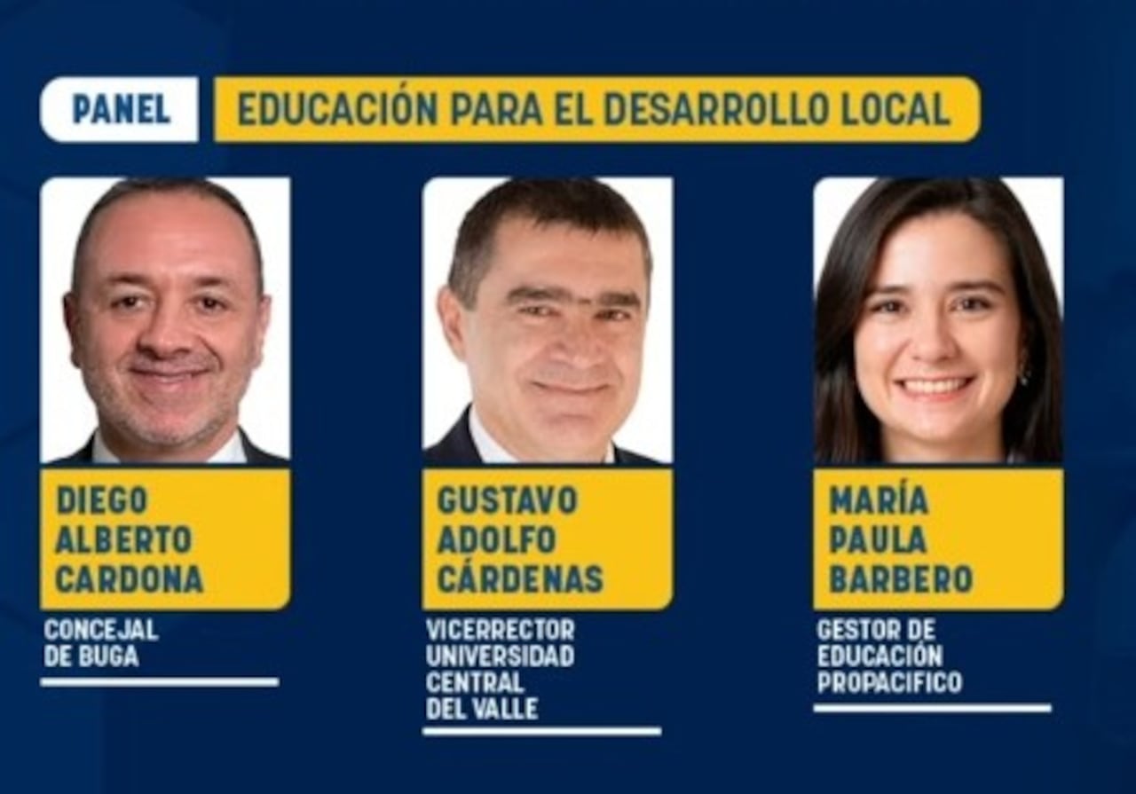 Foro regional El País: El panel Educación para el desarrollo local, es moderado por José Luis Carrillo, jefe de Redacción Web de El País, y reúne a representantes de Propacífico, la Universidad Central del Valle (Uceva) y la Universidad del Valle.