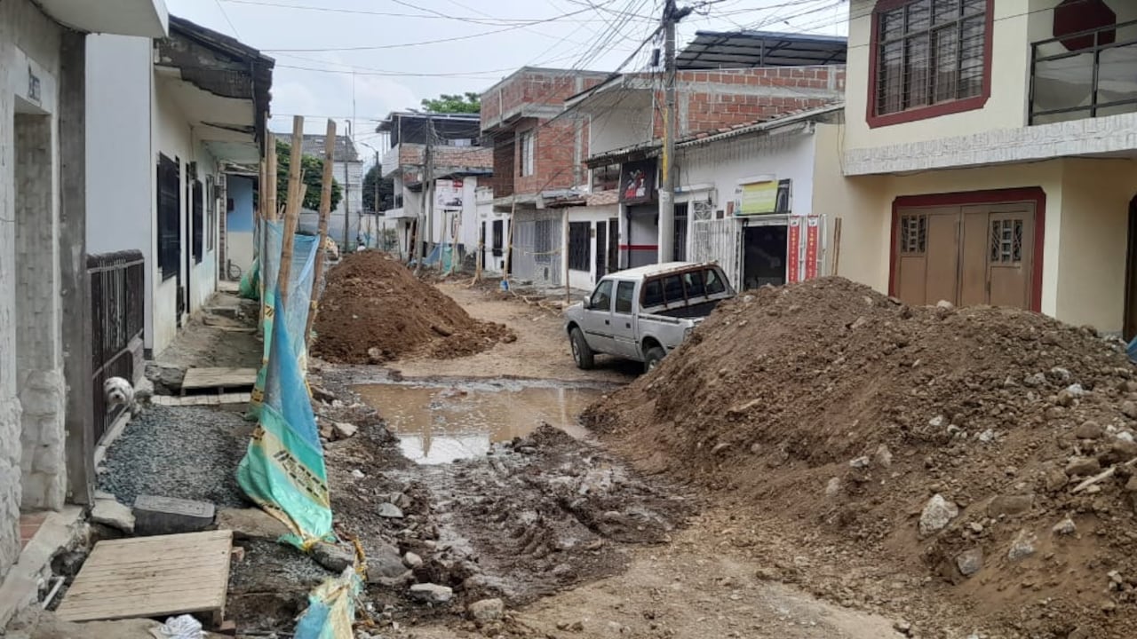 Cuadra afectada por obra en Yumbo