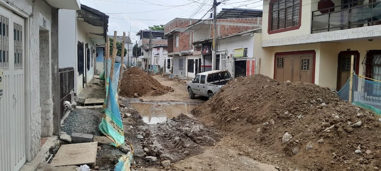 Cuadra afectada por obra en Yumbo