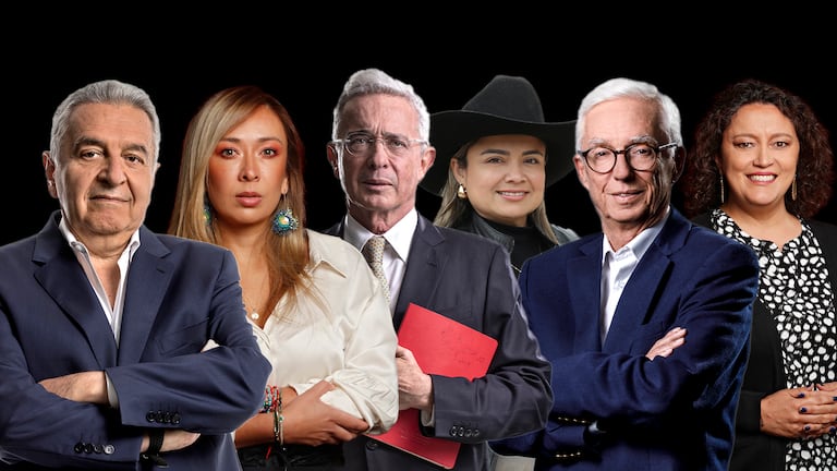 Álvaro Uribe, Jorge Robledo, Katherine Miranda, Angélica Lozano, Lina Garrido, Lucho Garzón