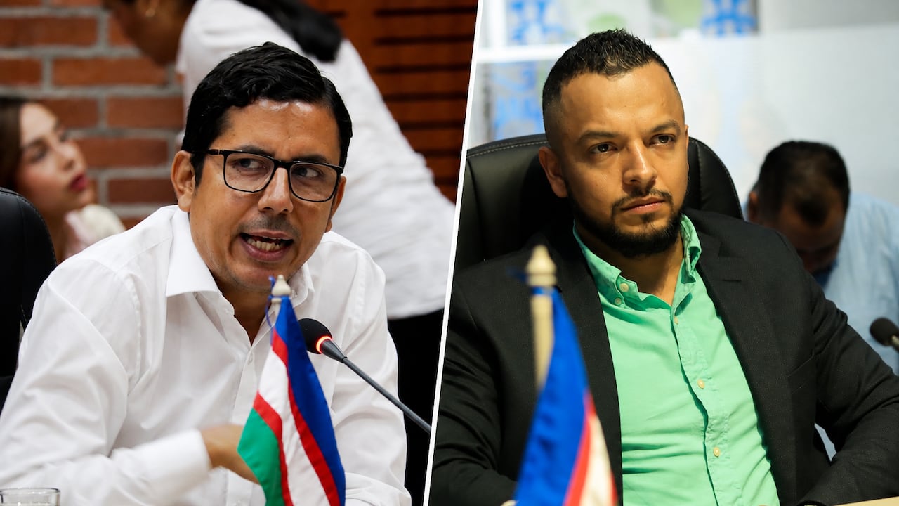 Sergio Mauricio Zamora, concejal del Pacto Histórico, y Andrés Escobar, concejal del Centro Democrtático.