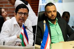 Sergio Mauricio Zamora, concejal del Pacto Histórico, y Andrés Escobar, concejal del Centro Democrtático.