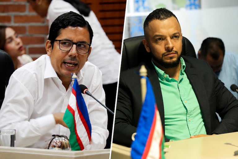 Sergio Mauricio Zamora, concejal del Pacto Histórico, y Andrés Escobar, concejal del Centro Democrtático.