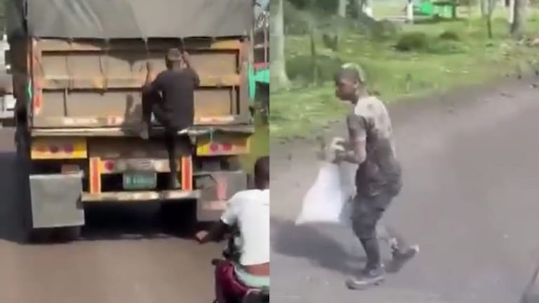 Saqueos a camiones en la vía al puerto de Buenaventura. robos