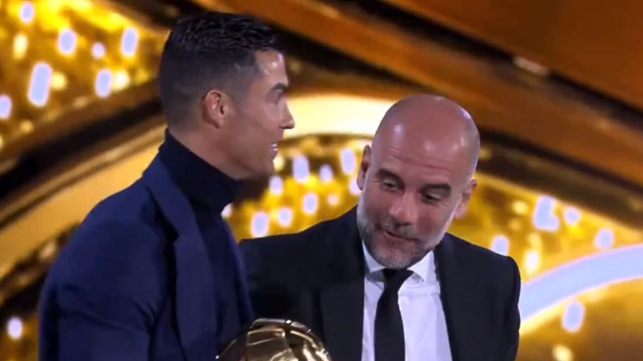 Cristiano Ronaldo y Pep Guardiola en los Globe Soccer Awards
