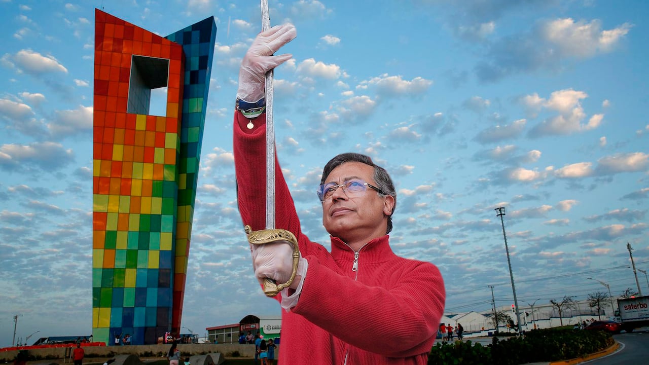 Gustavo Petro espada de Bolivar Barrranquilla