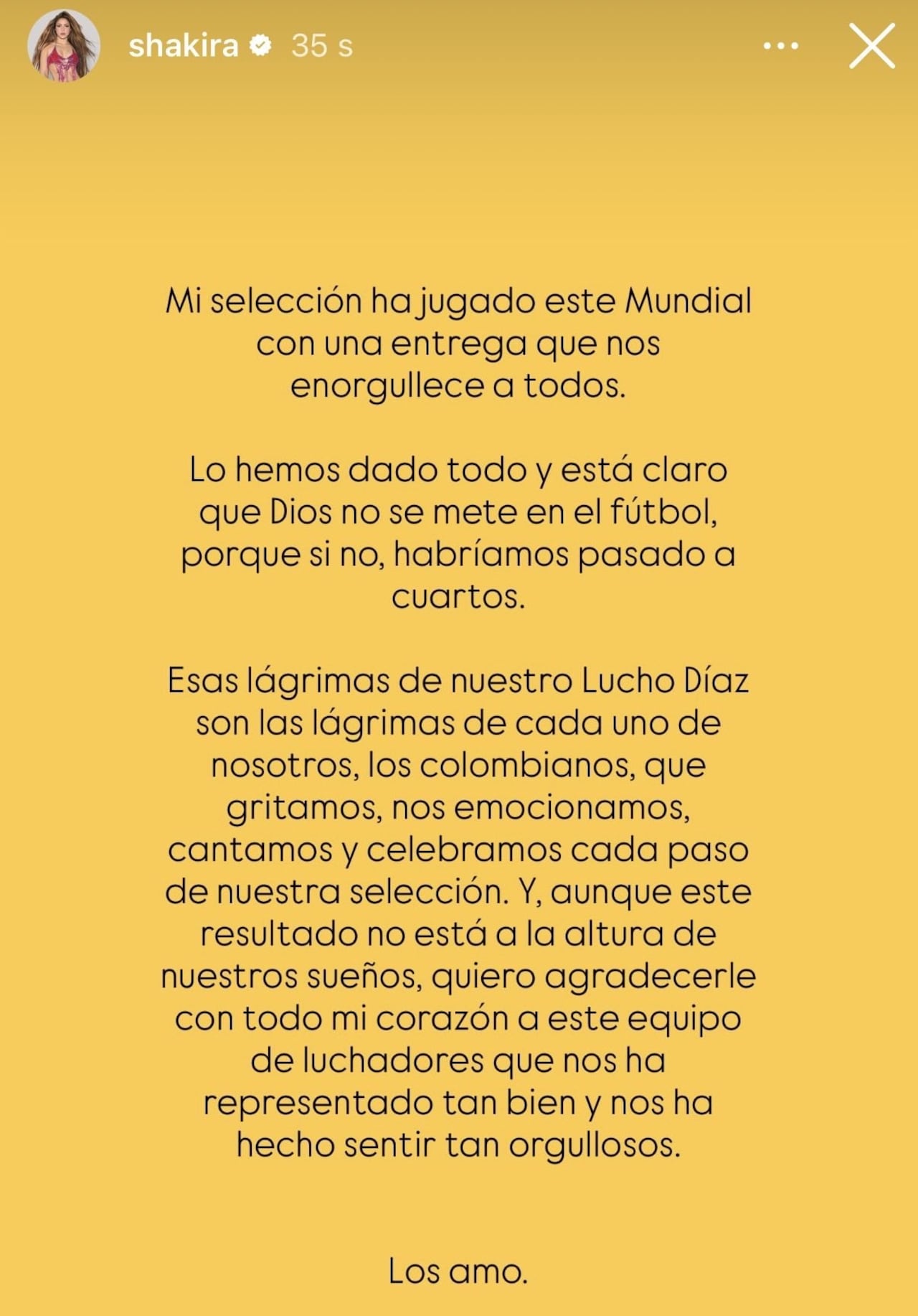 Imagen compartida por Shakira.