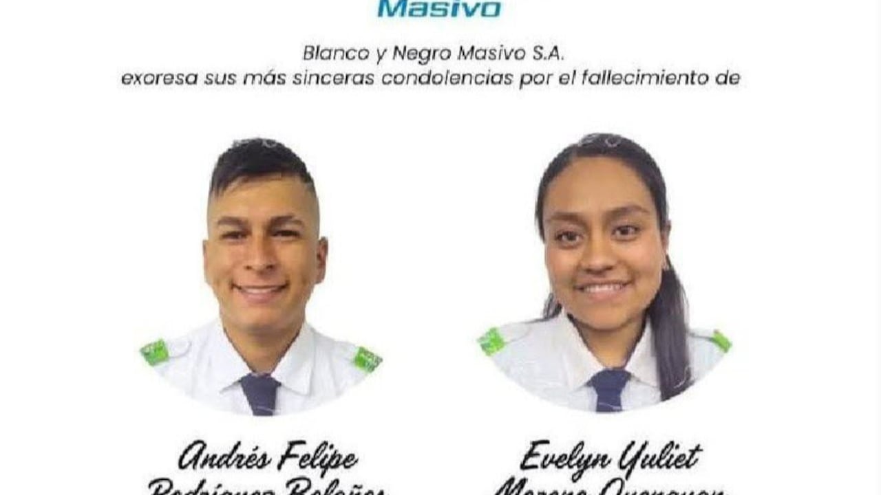 Andrés Felipe Rodríguez Bolaños y Evelyn Yuliet Moreno Quenguan murieron en un accidente de tránsito.