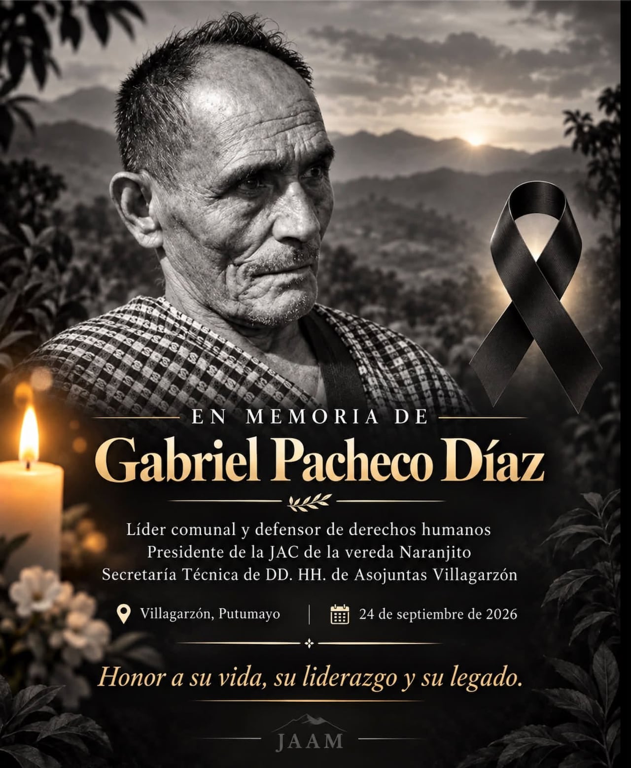 La Red de Derechos Humanos del Putumayo rechazó el asesinato y pidió esclarecer las circunstancias en las que ocurrió el crimen.