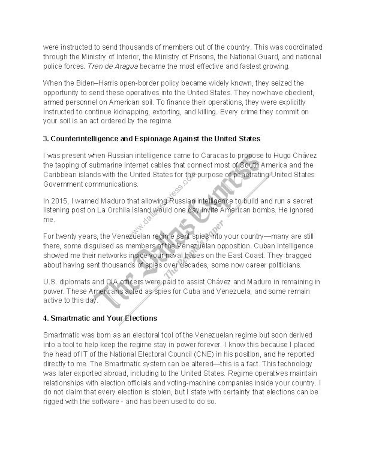 Carta conocida en exclusiva por The Dallas Express.