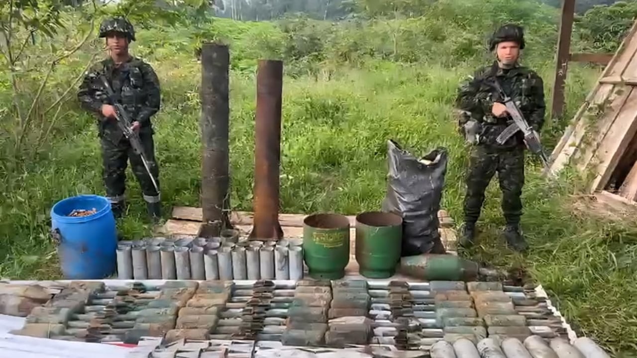 Explosivos ubicados por el Ejército en Nariño.