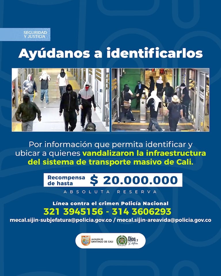Cartel para identificar a los vándalos.