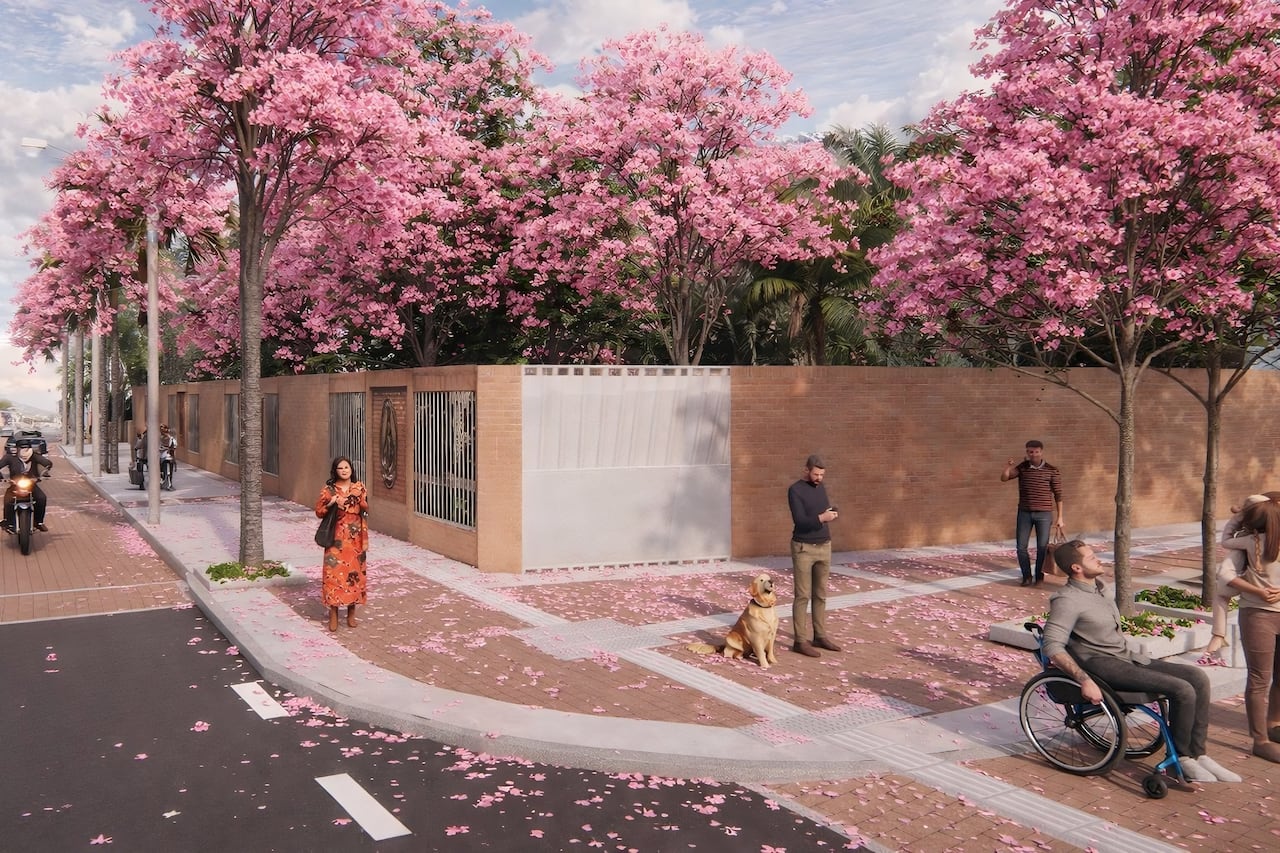 La alameda contempla la renovación de andenes y calzada, modernización de redes de servicios públicos y mantenimiento de la ciclorruta, así como la incorporación de zonas verdes, mobiliario urbano y criterios de accesibilidad universal.