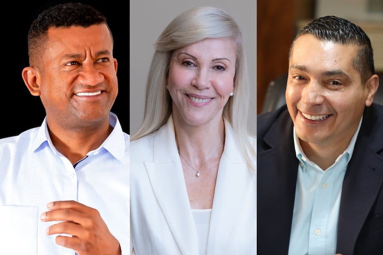 Luis Alfonso Escobar, gobernador de Nariño; Dilian Francisca Toro, gobernadora del Valle del Cauca y Jorge Octavio Guzmán, gobernador del Cauca.