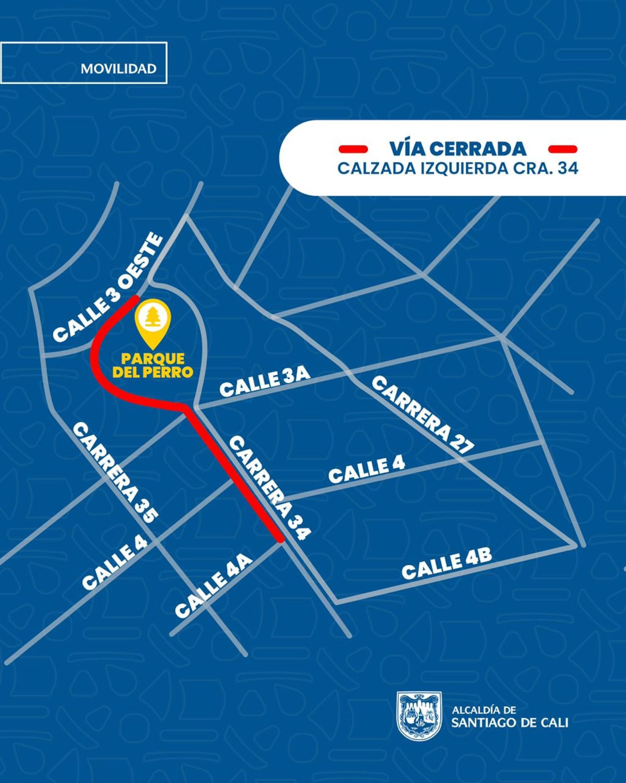 Cierre vial Parque del Perro
