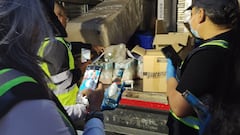 Operativo de la DIAN en el parque industrial Las Delicias