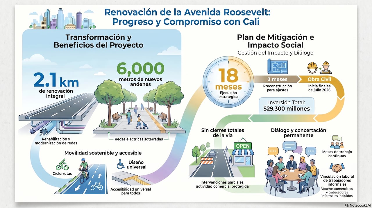 Estos son algunos de los datos más importantes sobre la renovación de la Avenida Roosevelt.