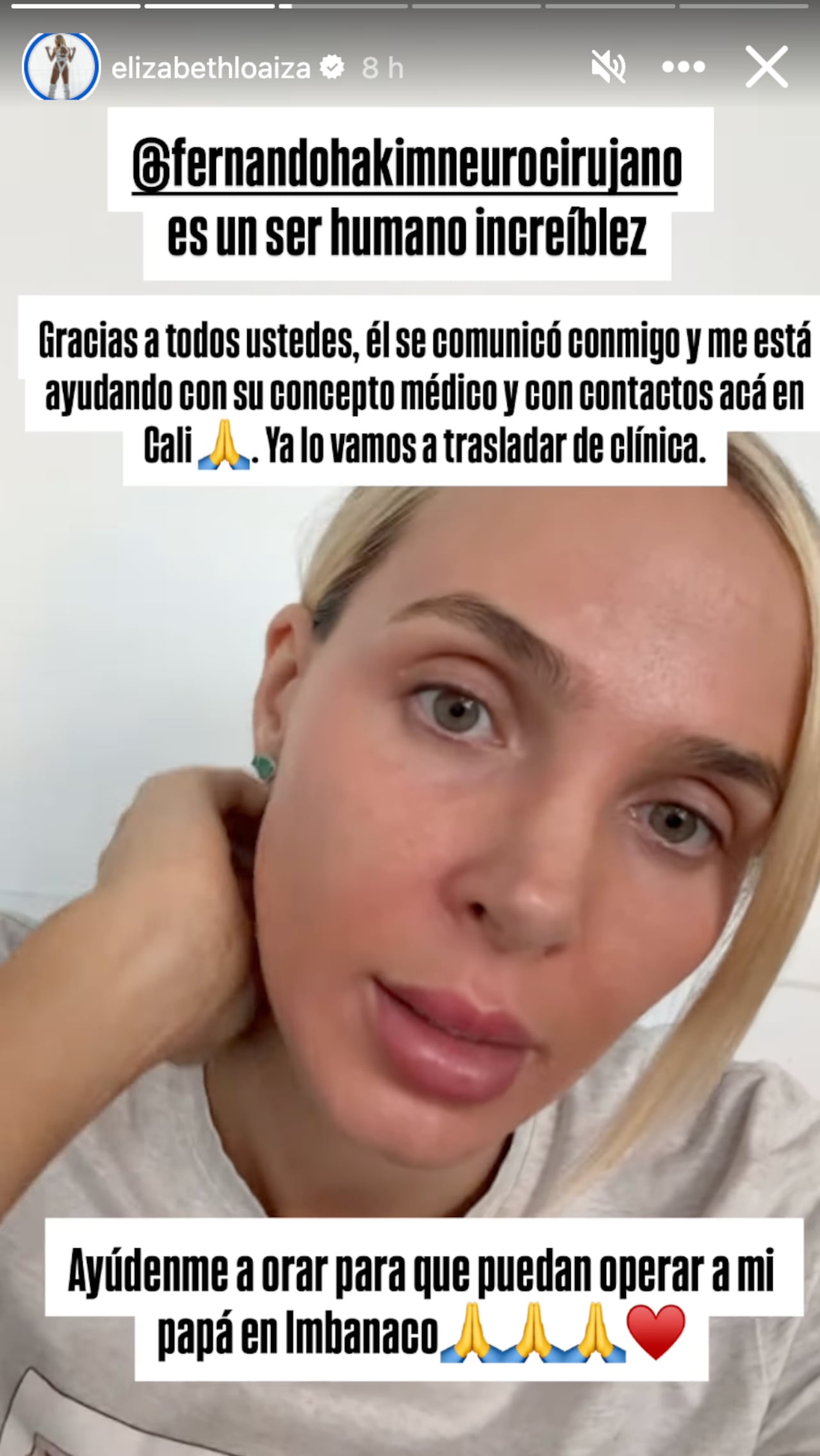 Fernando Hakim respondió al llamado de la modelo Elizabeth Loaiza, quien le pidió ayuda para su padre.