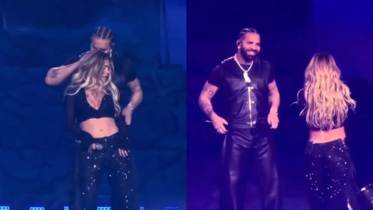 Karol G y Drake compartieron escenario durante el concierto de la colombiana en Houston.