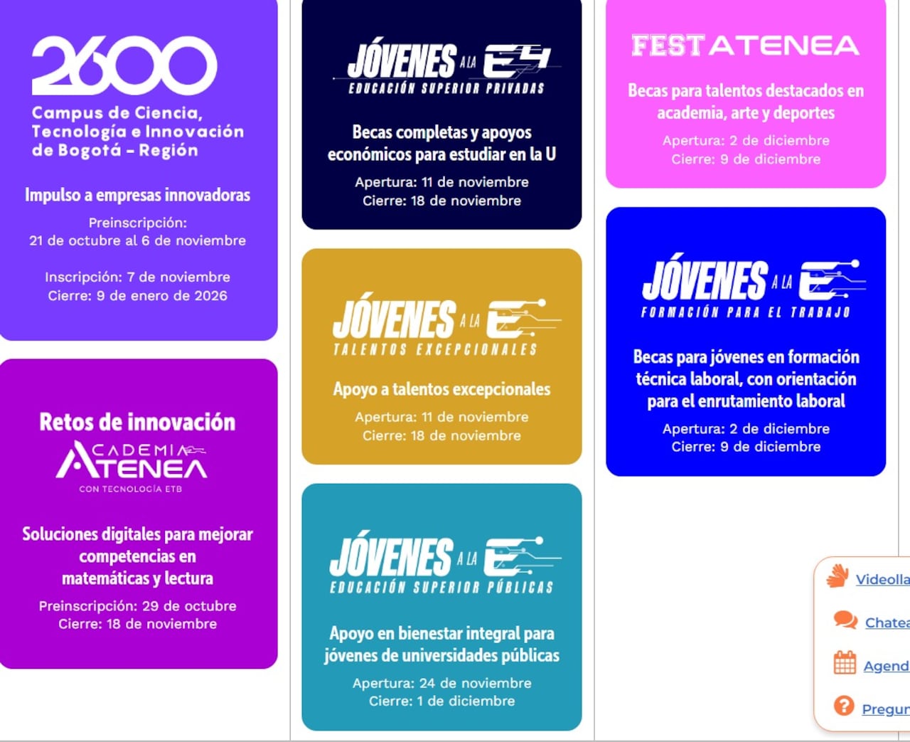 Estas son las otras becas que ofrece Atenea.