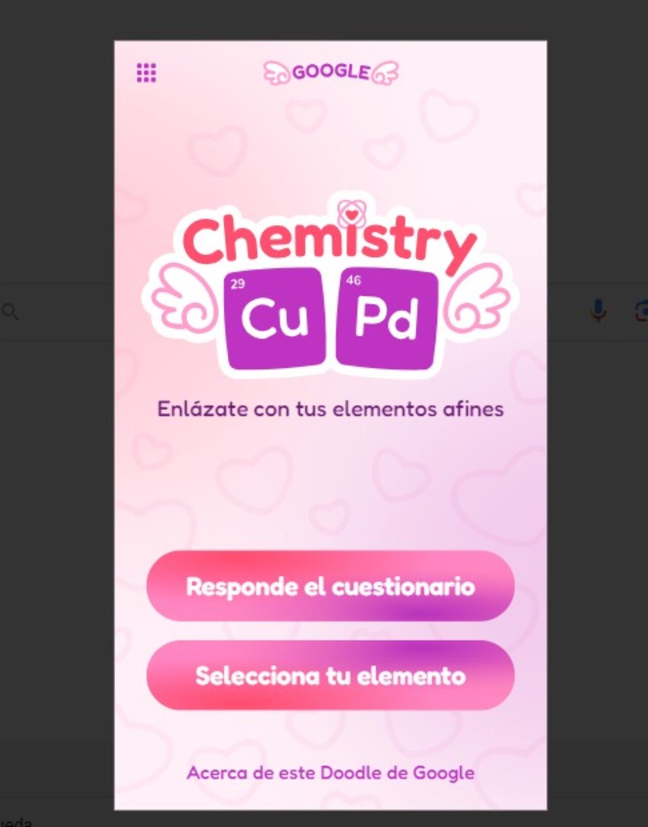 Cuestionario de 'San Valentín' de Google