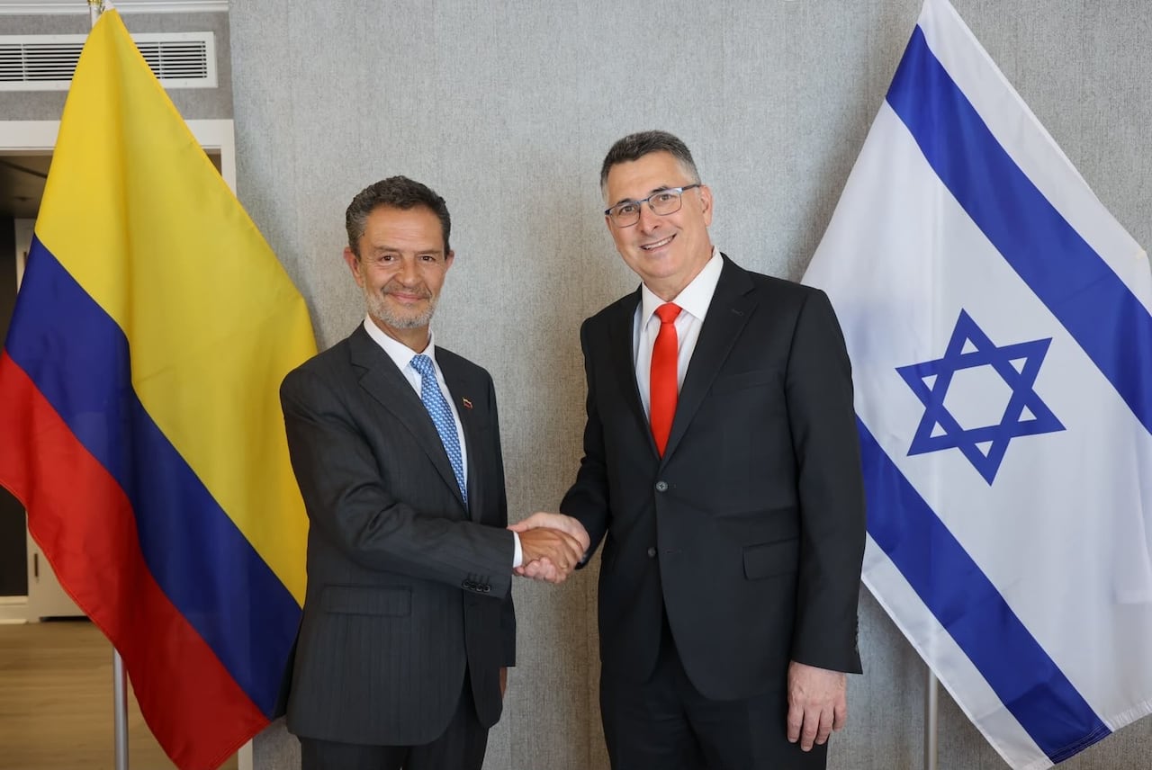 Julio 15 de 2026. Ministro de Relaciones Exteriores de Israel, Gideon Saar, tras una reunión con el canciller colombiano, Omar Bula