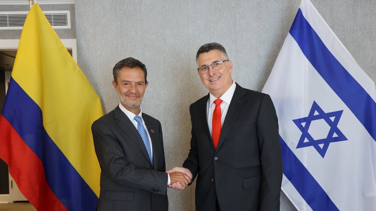 Julio 15 de 2026. Ministro de Relaciones Exteriores de Israel, Gideon Saar, tras una reunión con el canciller colombiano, Omar Bula