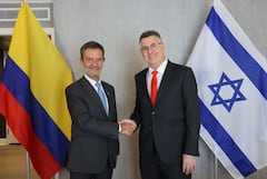 Julio 15 de 2026. Ministro de Relaciones Exteriores de Israel, Gideon Saar, tras una reunión con el canciller colombiano, Omar Bula