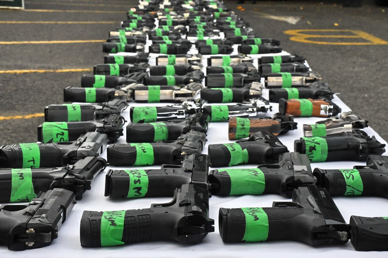 Cali: Armas decomisadas en operativos realizados en los primeros meses del año en Cali.