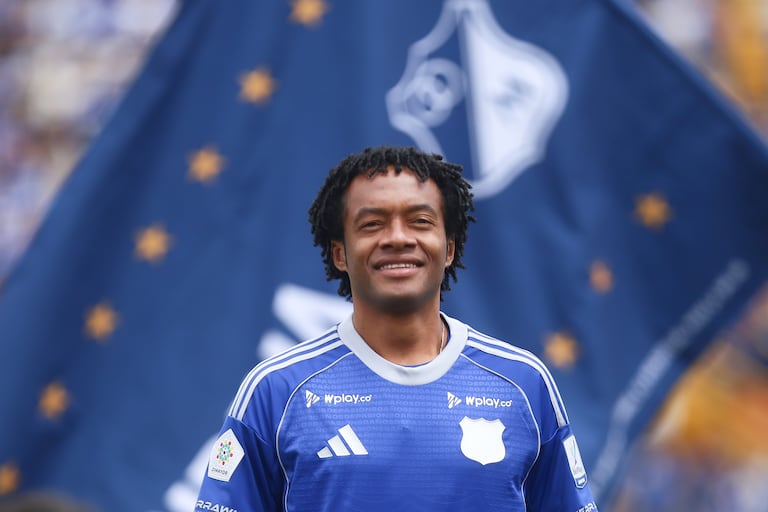 Bogotá Septiembre 19 de 2026. Así se realizó la presentación oficial de Juan Guillermo Cuadrado como nuevo jugador del Club Millonarios en el Estadio Nemecio Camacho El Campín. (Colprensa - Lina Gasca)