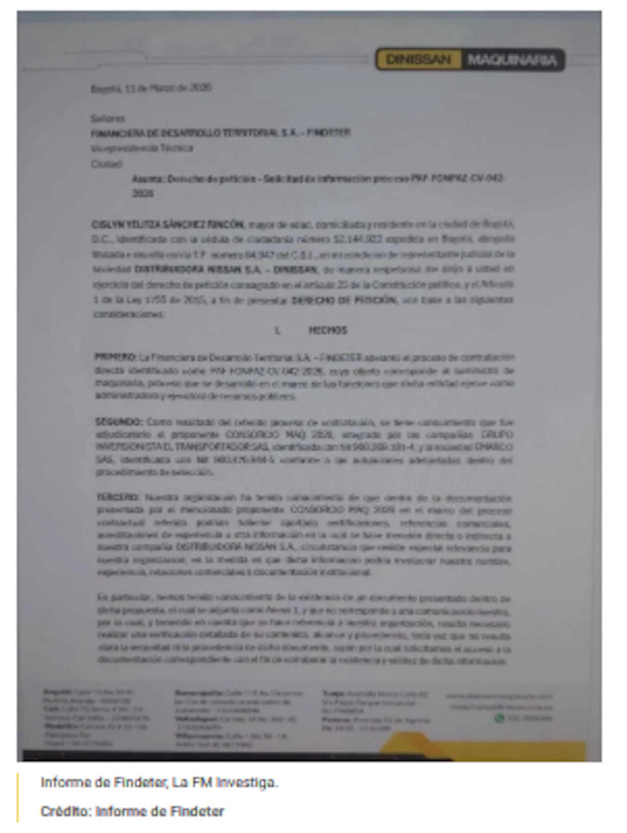 Descubren presuntas irregularidades en contrato firmado por Findeter.