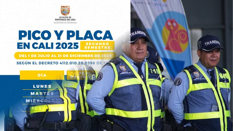 Pico y placa Cali 10 de julio: así aplica la restricción para vehículos con placas terminadas en 9 y 0
