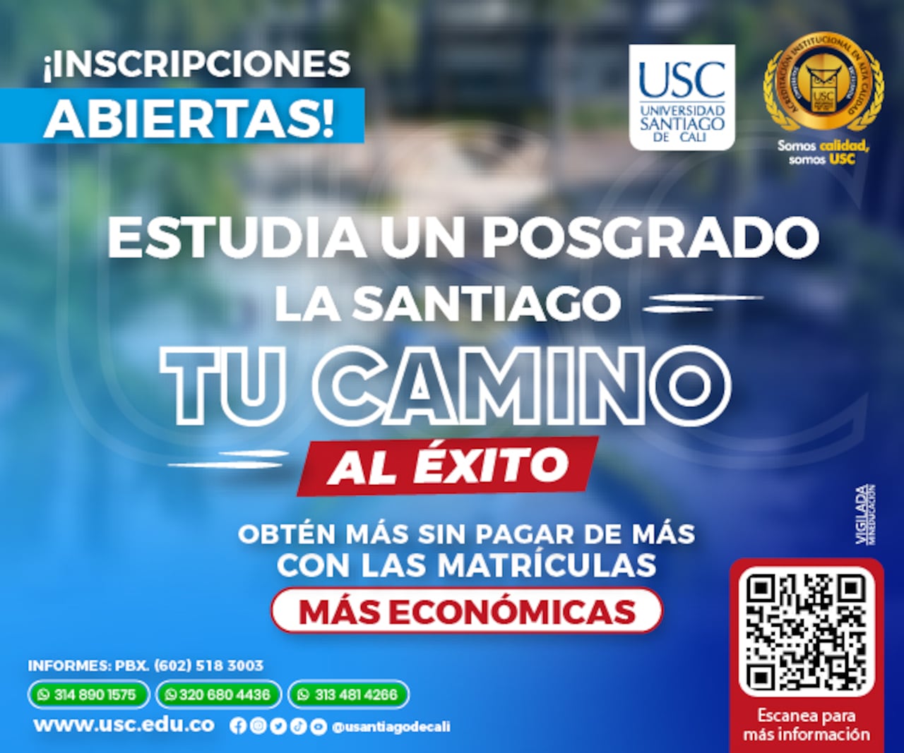 La modalidad virtual de la USC permite a profesionales estudiar desde cualquier lugar con flexibilidad y calidad.