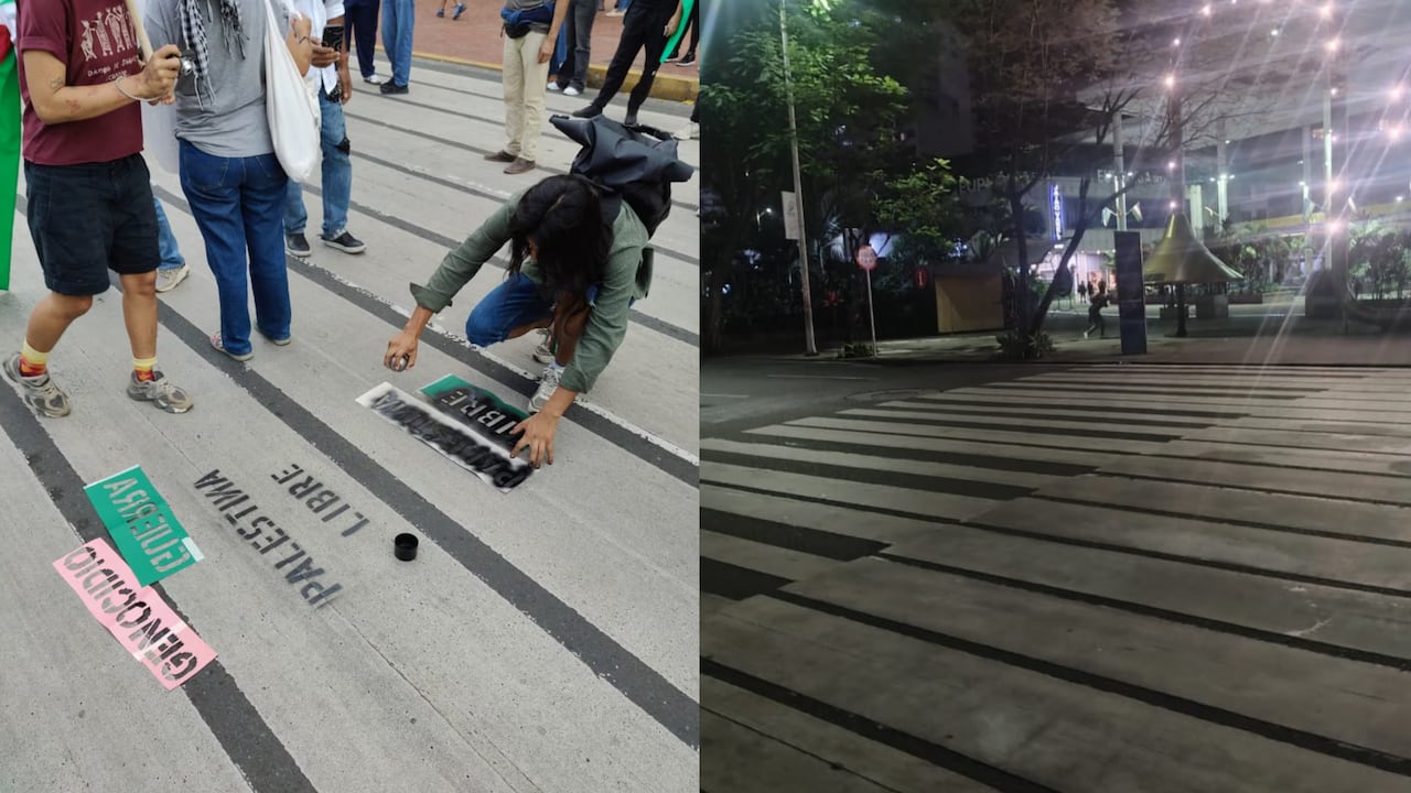durante el recorrido algunos manifestantes vandalizaron un paso peatonal.