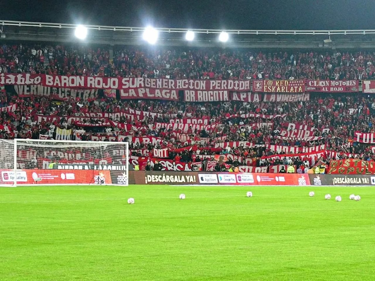 Hinchas del América de Cali en el Campín