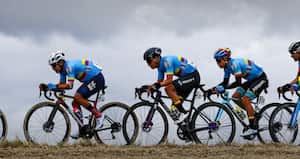 El equipo colombiano en el Mundial de Ciclismo.