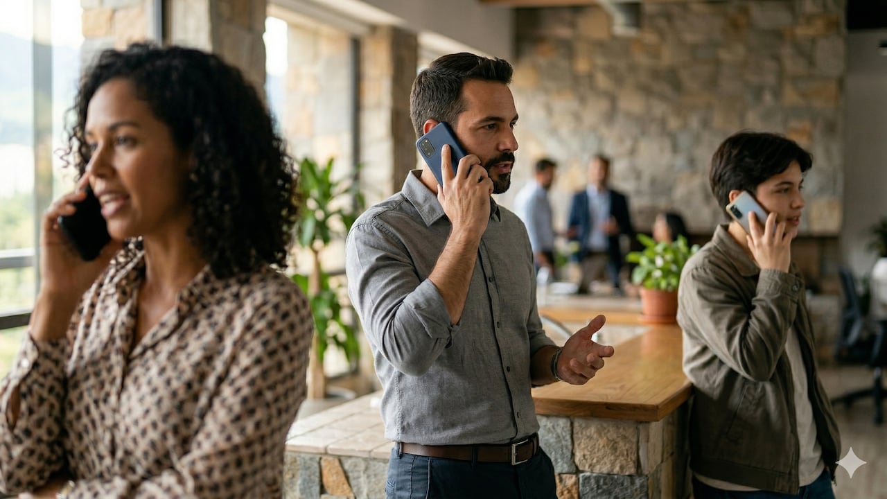 En Colombia hay varios operadores de telefonía, pero dominan el mercado Claro, Tigo y Movistar. Foto creada con Gemini AI