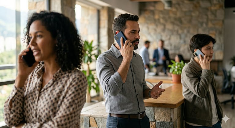 En Colombia hay varios operadores de telefonía, pero dominan el mercado Claro, Tigo y Movistar. Foto creada con Gemini AI
