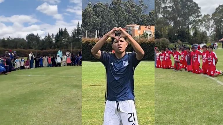 Jugadores de santa Fe y Millonarios elevaron una oración por la salud de Santiago Castrillón.